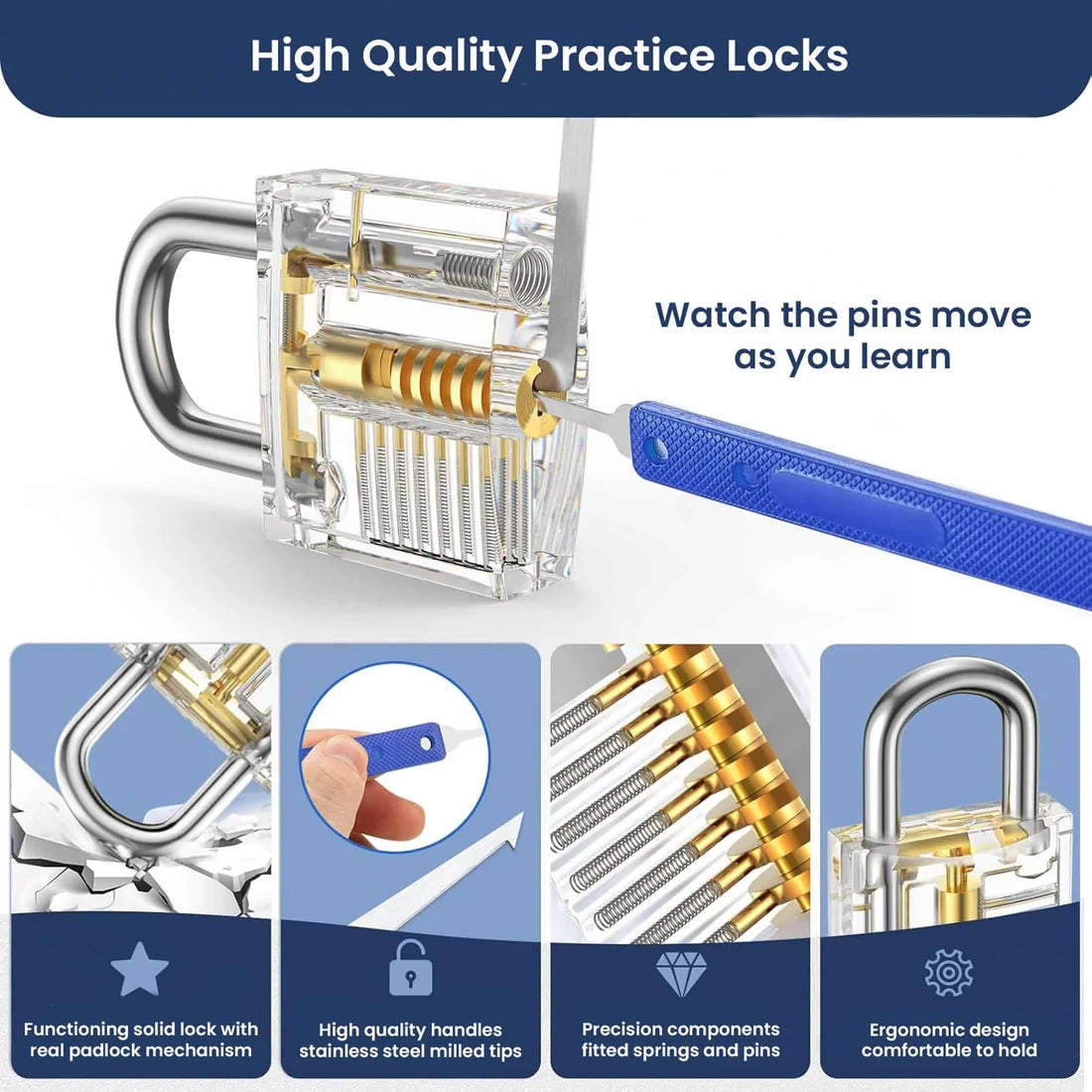 The Ultimate Transparent Practice Lock Set for Beginners Mechanical EDC Puzzle
